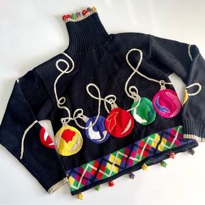 Vintage Lisa Nichols Christmas Ornament Sweater, M